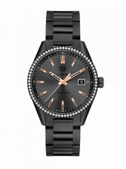 TAG Heuer Watches : WAR1115.BA0602 Quartz Date Diamond Bezel Black Titanium Women Watch