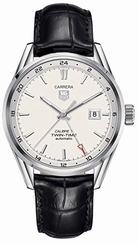 TAG Heuer Watches : WAR2011.FC6266 Silver Dial Crocodile Leather Band Men Watch