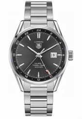 TAG Heuer Watches : WAR2012.BA0723 Automatic Calibre 7 Twin Time Anthracite Dial Date Stainless Steel Women Watch