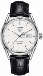TAG Heuer Watches : WAR201B.FC6266 Silver Dial Crocodile Leather Band Men Watch