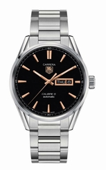 TAG Heuer Watches : WAR201C.BA0723 Automatic Calibre 5 Black Opalin Day Date Stainless Steel Men Watch