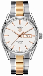 TAG Heuer Watches : WAR201D.BD0789 Silver Dial Stainless-steel-gold Band Men Watch
