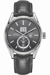 TAG Heuer Watches : WAR5012.FC6326 Automatic Calibre 8 Gray Dial Stainless Steel Case With Black Leather Strap Men Watch