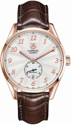 TAG Heuer Watches : WAS2140.FC8176 Automatic Small Second Hand Date 18ct Rose Gold Bezel Brown Leather Men Watch