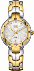 TAG Heuer Watches : WAT1350.BB0957 Battery Operated Quartz Movement Polished Stainless Steel With 18k Yellow Gold & Bracelet Silver Guilloche Diamond Dial Polished Stainless Steel With 18k Yellow Gold Case & Bracelet Band Women Watch