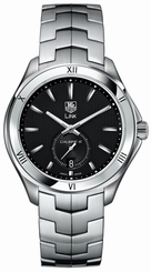TAG Heuer Watches : WAT2112.BA0950 Self Winding Automatic Polished Bezel With Brushed Steel Black Dial Stainless Steel Band Men Watch