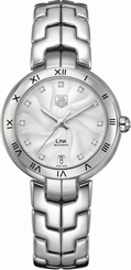 TAG Heuer Watches : WAT2311.BA0956 Self Winding Automatic Movement Polished Stainless Steel Silver Guilloche Diamond Dial Polished Stainless Steel Band Women Watch