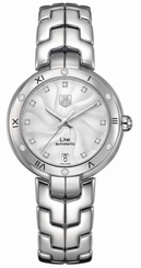 TAG Heuer Watches : WAT2312.BA0956 Self Winding Automatic Movement Polished Stainless Steel Silver Guilloche Diamond Dial Polished Stainless Steel Band Women Watch