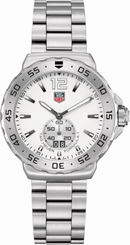 TAG Heuer Watches : WAU1113.BA0858 Quartz Brushed Stainless Steel White Dial Brushed Stainless Steel Band Men Watch