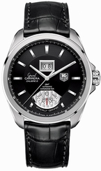 TAG Heuer Watches : WAV5111.FC6225 Calibre 8 Automatic Chronometer Grande Date GMT Black Leather Men Watch