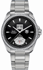 TAG Heuer Watches : WAV5115.BA0901 Automatic C.O.S.C GMT Diamond Bezel Stainless Steel Men Watch
