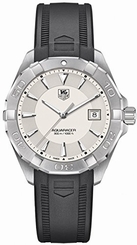 TAG Heuer Watches : WAY1111.FT8021 Silver Dial Rubber Band Men Watch