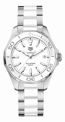 TAG Heuer Watches : WAY131B.BA0914 Quartz Date Stainless Steel and White Ceramic Women Watch
