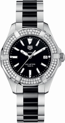 TAG Heuer Watches : WAY131E.BA0913 Quartz Date Diamond Bezel Stainless Steel and Black Ceramic Women Watch