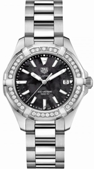 TAG Heuer Watches : WAY131P.BA0748 Quartz Black Mother of Pearl Dial Diamond Bezel Stainless Steel Women Watch