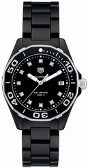 TAG Heuer Watches : WAY1397.BH0743 Quartz Diamond Hour Markers Black Ceramic Women Watch