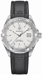 TAG Heuer Watches : WAY2111.FT8021 White-guilloche Dial Rubber Band Men Watch