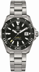 TAG Heuer Watches : WAY211A.BA0928 Automatic Calibre 5 Black Dial Date Stainless Steel Men Watch