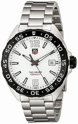 TAG Heuer Watches : WAZ1111.BA0875 Quartz White Dial Date Stainless Steel Men Watch