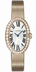 Cartier Watches : WB520004 Quartz 18kt Rose Gold Silver Dial Satin Beige Band Women Watch