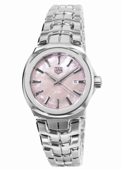 TAG Heuer Watches : WBC1317.BA0600 Quartz Pink Mother of Pearl Dial Date Stainless Steel Women Watch