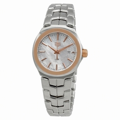TAG Heuer Watches : WBC1350.BA0600 Quartz Mother of Pearl Dial Date 18k Rose Gold Bezel Stainless Steel Women Watch