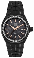 TAG Heuer Watches : WBC1391.BH0745 Quartz Black Mother of Pearl Dial Diamond Bezel Ceramic Women Watch