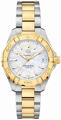 TAG Heuer Watches : WBD1320.BB0320 Quartz Mother of Pearl Dial 18k Yellow Gold and Stainless Steel Bracelet Women Watch