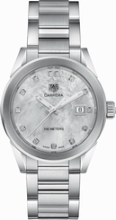 TAG Heuer Watches : WBG1312.BA0758 Quartz Mother of Pearl Diamond Dial Date Stainless Steel Women Watch