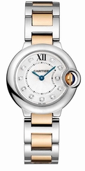 Cartier Watches : WE902030 Calibre 057 Quartz Polished Stainless Steel Silver With Diamond Hour Markers Dial 18kt Rose Gold With Stainless Steel Polished Band Women Watch