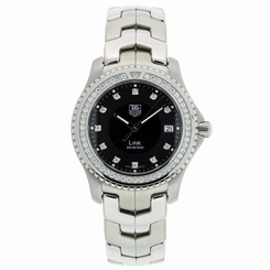 TAG Heuer Watches : WJ1117.BA0575 Quartz Brushed Stainless Steel Black With 11 Diamonds Dial Alternating Brushed And Polished Stainless Steel Band Men Watch