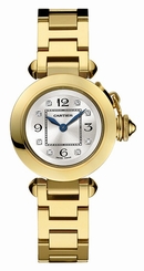 Cartier Watches : WJ124015 Quartz 18k Yellow Gold Silver With Partial Diamond Markers Dial 18k Yellow Gold Band Women Watch