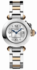 Cartier Watches : WJ124020 Quartz Caliber 157 Stainless Steel Silver Sunray Set With 8 Diamond Hour Markers Dial 18k Rose Gold With Stainless Steel Band Women Watch