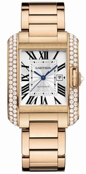 Cartier Watches : WT100003 Automatic 18kt Rose Gold Silver Dial 18kt Rose Gold Polished Band Women Watch