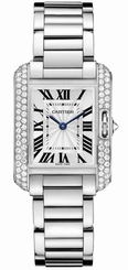 Cartier Watches : WT100008 Quartz 18kt White Gold Silver Dial 18kt White Gold Polished Band Women Watch