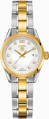 TAG Heuer Watches : WV1450.BD0797 Quartz Analog Date Diamond Dial Stainless Steel and 18K Yellow Gold Women Watch