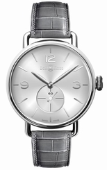 Bell & Ross Watches : WW1-Argentium Automatic Silver Dial Grey Crocodile Leather Band Men Watch