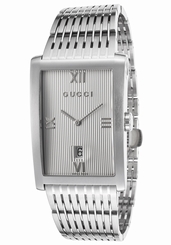 Gucci Watches : YA086315 Quartz White Textured Dial Date Stainless Steel Men Watch