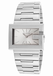 Gucci Watches : YA100520 Quartz Silver Dial Stainless Steel Women Watch