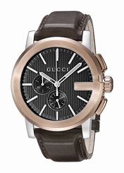 Gucci Watches : YA101202 Quartz Chronograph Black Leather Men Watch