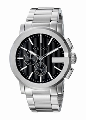 Gucci Watches : YA101204 Black Dial Stainless Steel Band Men Watch