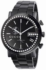 Gucci Watches : YA101340 Quartz Analog Diamond Bezel Black Stainless Steel Men Watch