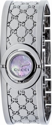 Gucci Watches : YA112513 Quartz Steel Pink Mother Of Pearl Rotating Dial Steel Band Women Watch