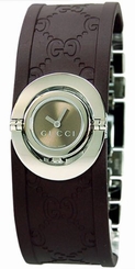 Gucci Watches : YA112519 Quartz Steel Brown Rotating Dial Brown Rubber Band Women Watch