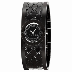 Gucci Watches : YA112529 Quartz Black Dial Rubber and Stainless Steel Women Watch