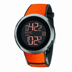 Gucci Watches : YA114104 Quartz Digital Dial Orange Rubber Men Watch