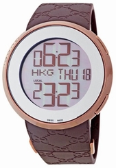 Gucci Watches : YA114209 Quartz Digital Brown Rubber Men Watch
