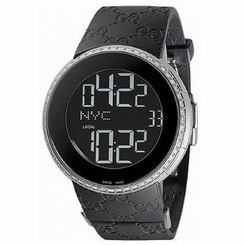 Gucci Watches : YA114211 Quartz Digital Dial Black Rubber Strap Men Watch
