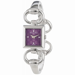 Gucci Watches : YA120510 Quartz Purple Dial Stainless Steel Women Watch