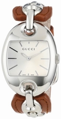 Gucci Watches : YA121309 Quartz Silver Dial Brown Leather Women Watch